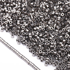 Metallic Hematite Luster Color Hight Quality Glass Cylinder Seed Beads 1.6 MM Size JS3002 WholesaleRhinestone