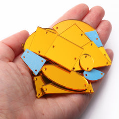 Golden Yellow Mixed Shapes Acrylic Sew-on Mirror For Dance Costume WholesaleRhinestone