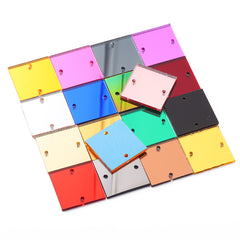 Square Shape Multi Colors Acrylic Sew-on Mirror For Dance Costume WholesaleRhinestone