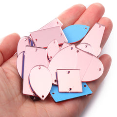 Light Pink Mixed Shapes Acrylic Sew-on Mirror For Dance Costume WholesaleRhinestone