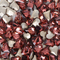 Sweet Heart Shape Mid Amethyst Glass Pointed Back Fancy Rhinestones WholesaleRhinestone