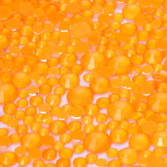 Mixed Sizes Mocha Neon Orange Glass Flat Back Rhinestones For Nail Art WholesaleRhinestone