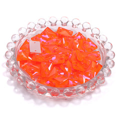 Elektrisk neon orange gul rektangelform högkvalitativ glas Sew-on Rhinestones