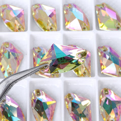 Luminous Green Galactic Shape High Quality Glass Sew-on Rhinestones WholesaleRhinestone