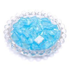 Electric Neon Aquamarine Rectangle Shape High Quality Glass Sew-on Rhinestones