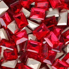 Siam Rectangle Shape Glass Pointed Back Fancy Rhinestones WholesaleRhinestone