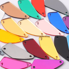 Flabellum Shape Multi Colors Acrylic Sew-on Mirror For Dance Costume WholesaleRhinestone