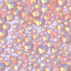 Mixed Sizes Mocha Opal Coral Reef Glass Flat Back Rhinestones For Nail Art WholesaleRhinestone