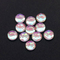 Round Shape Mocha White Flat Back Fancy Rhinestones WholesaleRhinestone