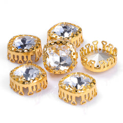 Crystal Cushion Square Shape High-Quality Glass Sew-on Nest Hollow Claw Rhinestones WholesaleRhinestone