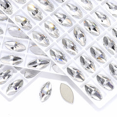 Crystal Navette Shape High Quality Glass Beveled Flat Back Rhinestones WholesaleRhinestone