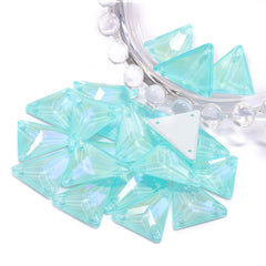 Electric Neon Light Azore Slim Triangle Shape High Quality Glass Sew-on Rhinestones WholesaleRhinestone