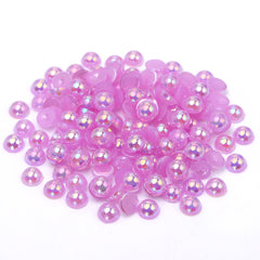 Lavender AB Resin Flat Back Pearls Multi Sizes WholesaleRhinestone