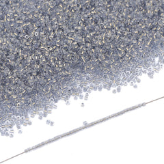 Transparent Color Lined Gray Hight Quality Glass Cylinder Seed Beads 1.6 MM Size DJS5007 WholesaleRhinestone