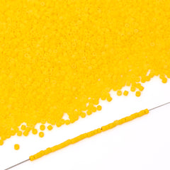 Opaque Frost Dark Yellow Color Hight Quality Glass Cylinder Seed Beads 1.6 MM Size BS1011