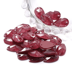 Mocha Light Siam Drop Shape High Quality Glass Sew-on Rhinestones WholesaleRhinestone