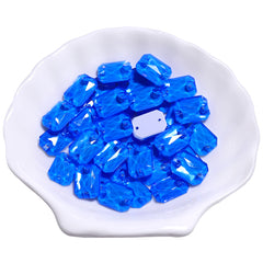 Electric Neon Blue Octagon Shape High Quality Glass Sew-on Rhinestones WholesaleRhinestone