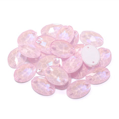 Electric Neon Light Rose Oval Shape High Quality Glass Sew-on Rhinestones WholesaleRhinestone