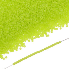 Transparent Frost Chartreuse Color Hight Quality Glass Cylinder Seed Beads 1.6 MM Size BS1021 WholesaleRhinestone