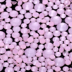 Mixed Sizes Neon Pink Snowy White Glass Flat Back Rhinestones For Nail Art WholesaleRhinestone