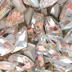 Cognac White Galactic Shape Glass Pointed Back Fancy Rhinestones