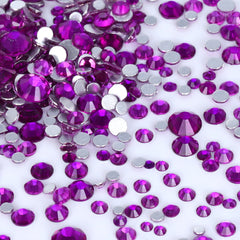 Mixed Sizes Pure Purple FlatBack Rhinestones For Nail Art WholesaleRhinestone
