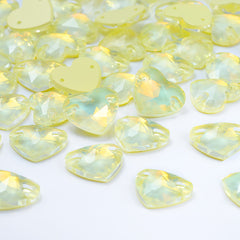 Jonquil AM Heart Shape High Quality Glass Sew-on Rhinestones WholesaleRhinestone