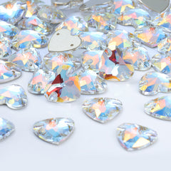 Light Crystal AB Heart Shape High Quality Glass Sew-on Rhinestones WholesaleRhinestone