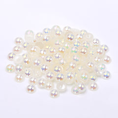 Ivory AB Resin Flat Back Pearls Multi Sizes WholesaleRhinestone