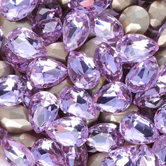 Lavender Pear Shape Glass Pointed Back Fancy Rhinestones WholesaleRhinestone