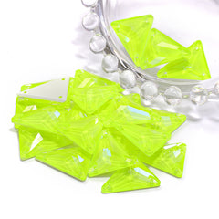 Electric Neon Jonquil Slim Triangle Shape High Quality Glass Sew-on Rhinestones WholesaleRhinestone