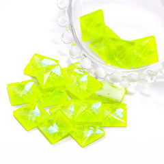 Electric Neon Jonquil Square Shape High Quality Glass Sew-on Rhinestones WholesaleRhinestone