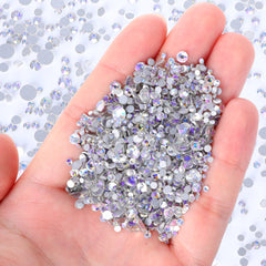 Mixed Sizes Starry Sky Glass FlatBack Rhinestones For Nail Art Silver Back WholesaleRhinestone