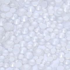 Mixed Sizes Mocha Neon White Glass Flat Back Rhinestones For Nail Art WholesaleRhinestone