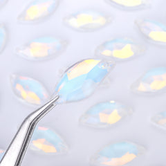 Crystal AM Diamond Leaf Shape High Quality Glass Sew-on Rhinestones WholesaleRhinestone