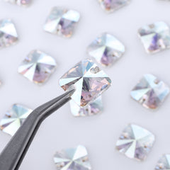 Crystal Transmission Rivoli Square Shape High Quality Glass Sew-on Rhinestones WholesaleRhinestone