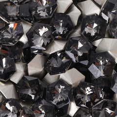 Black Diamond Hexagon kaleidoscope Shape Glass Pointed Back Fancy Rhinestones WholesaleRhinestone