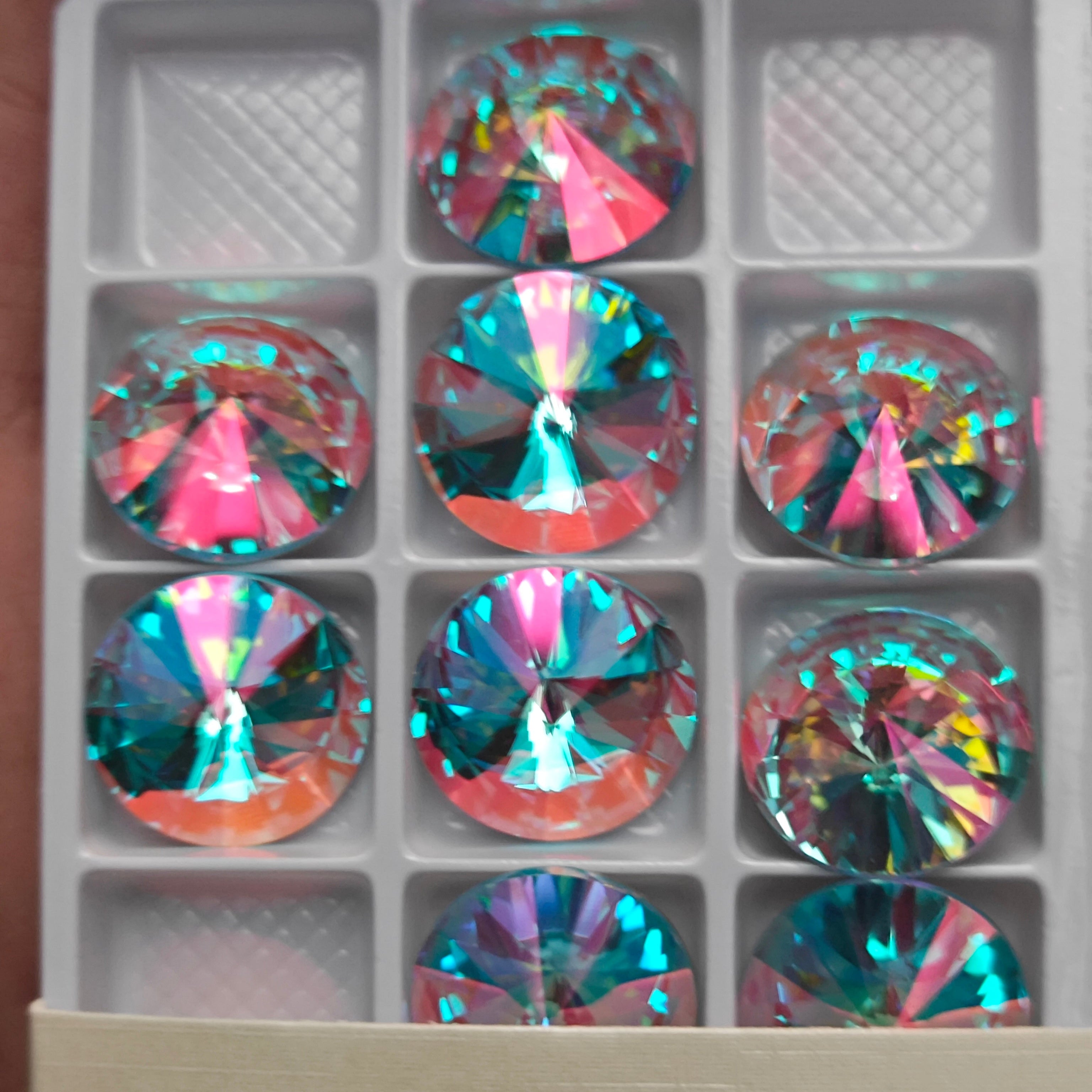 New colors Rivoli Shape High Quality Glass Pointed Back Fancy Rhinestones WholesaleRhinestone