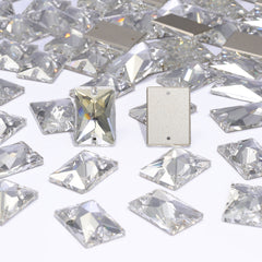 Silver Shade Rectangle Shape High Quality Glass Sew-on Rhinestones WholesaleRhinestone
