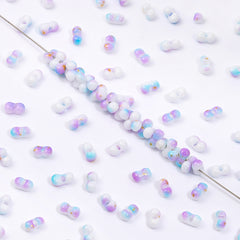 RNB008 Rainbow Effect Peanut Beads Shape Glass Seed Beads WholesaleRhinestone