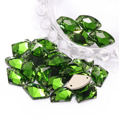 Fern Green Galactic Shape High Quality Glass Sew-on Rhinestones WholesaleRhinestone