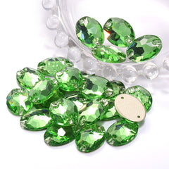 Peridot Oval Shape High Quality Glass Sew-on Rhinestones WholesaleRhinestone