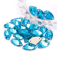 Aquamarine Galactic Shape High Quality Glass Sew-on Rhinestones WholesaleRhinestone