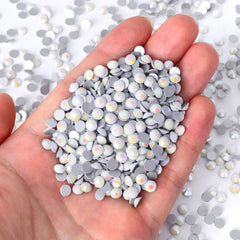 Mother Of Pearl Glass FlatBack Rhinestones Silver Back WholesaleRhinestone