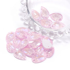 Electric Neon Light Rose Drop Shape High Quality Glass Sew-on Rhinestones WholesaleRhinestone