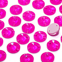 Electric Neon Fuchsia Rivoli Shape High Quality Glass Sew-on Rhinestones WholesaleRhinestone