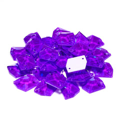 Electric Neon Violet Cosmic Shape High Quality Glass Sew-on Rhinestones WholesaleRhinestone