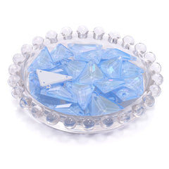 Electric Neon Light Blue Slim Triangle Shape High Quality Glass Sew-on Rhinestones