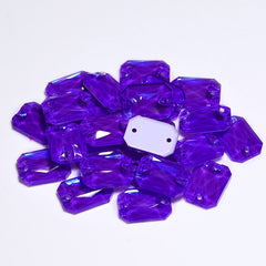 Electric Neon Violet Octagon Shape High Quality Glass Sew-on Rhinestones WholesaleRhinestone