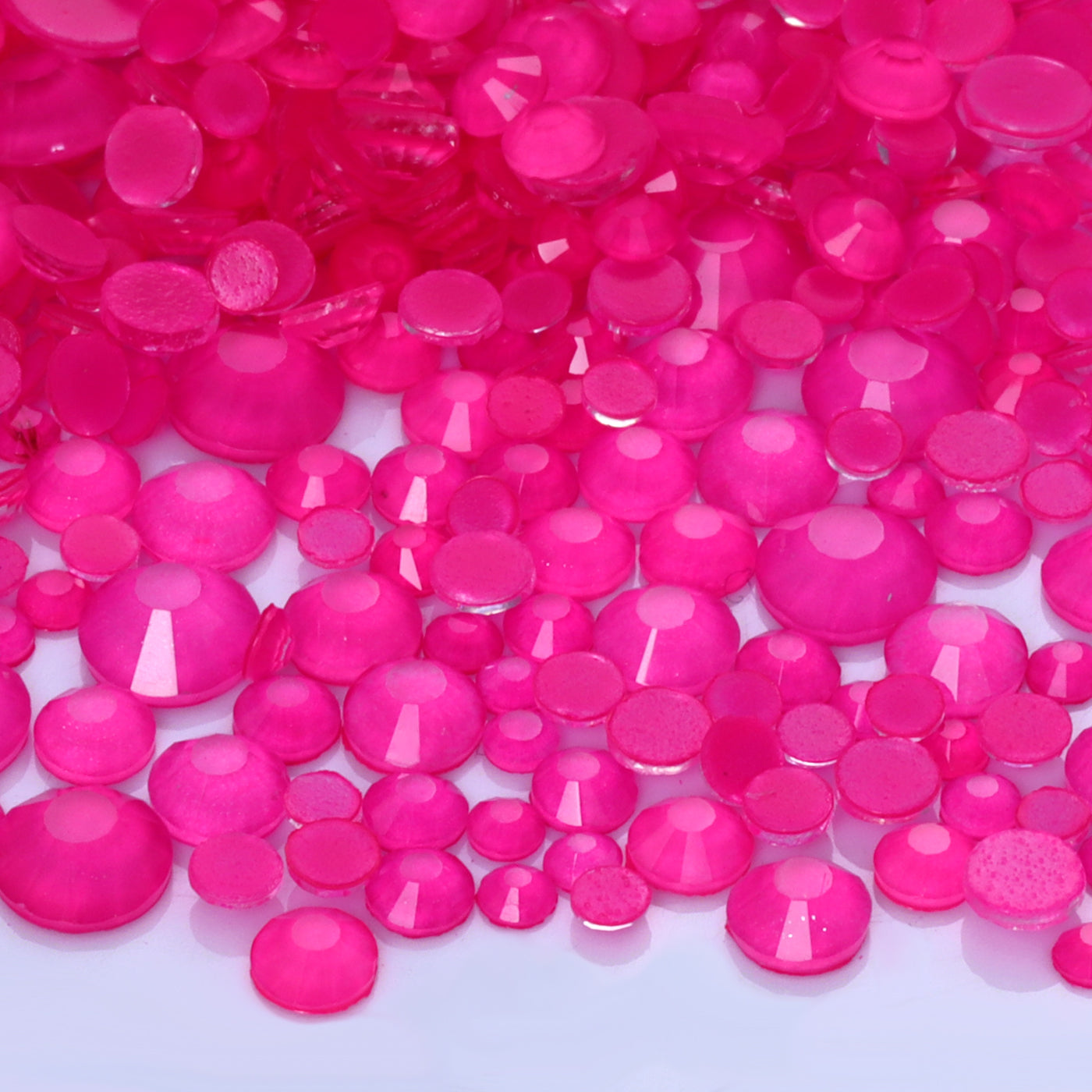 Mixed Sizes Mocha Neon Rose Glass Flat Back Rhinestones For Nail Art WholesaleRhinestone
